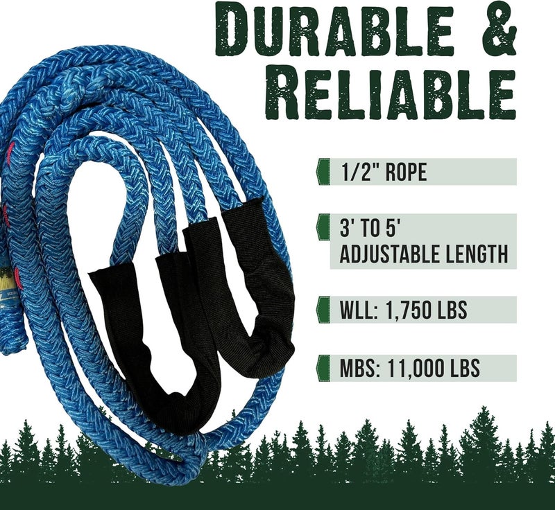 FORESTER Arborist Whoopie Sling - 1/2" x 3-5' Rigging Sling | Adjustable Length | Arborist Equipment | Climbing Sling | Anchor for Port A Wrap - Image 3